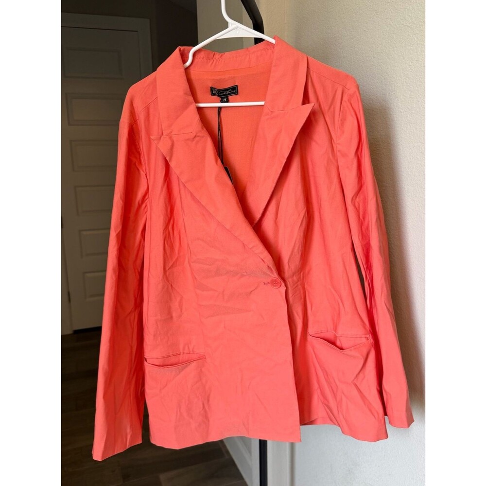 DG2 by Diane Gilman Coral Single-Button Blazer 2X